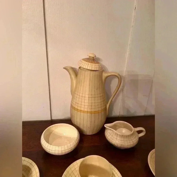 Rare Gray’s Susie Cooper Pottery  Art Deco ‘Sun Buff’ Tea Set 1910-1930’s - Picture 12 of 12